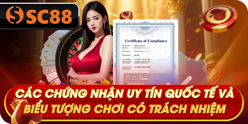 Các chứng nhận uy tín quốc tế và biểu tượng chơi có trách nhiệm của SC88